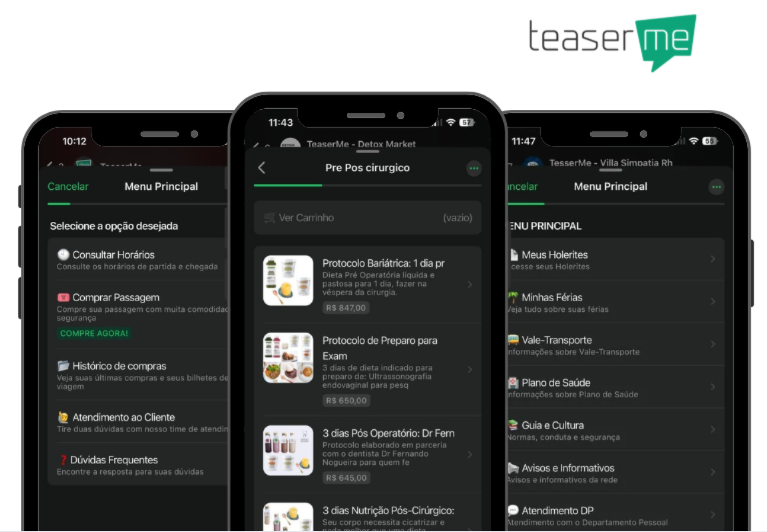 Sua marca no WhatsApp: vendas, mobilidade urbana e portal do colaborador com a TeaserMe